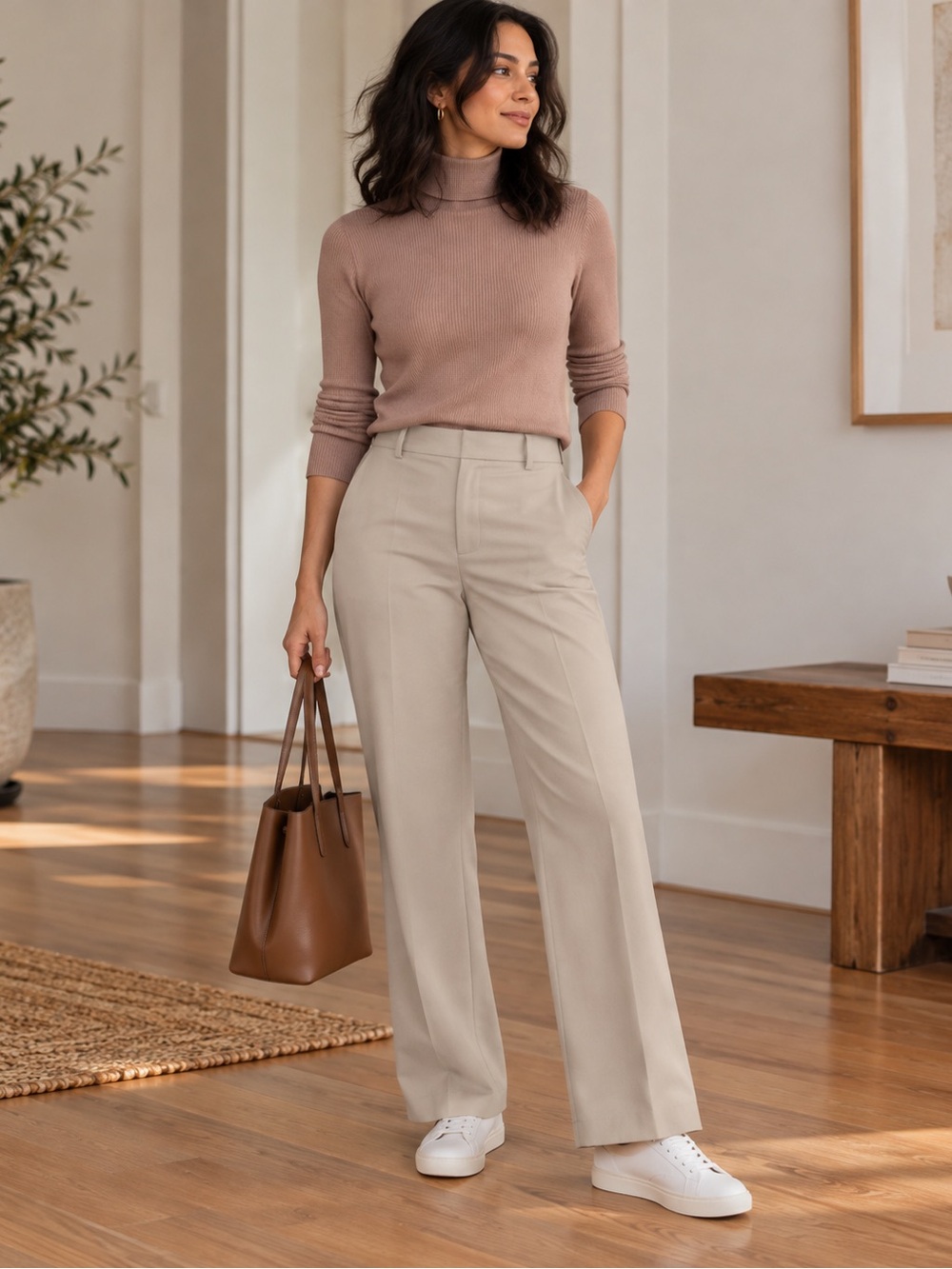 🍊MAKE OFFER🍊NWT Ann Taylor Peach Ribbed Turtleneck Sweater Size Medium